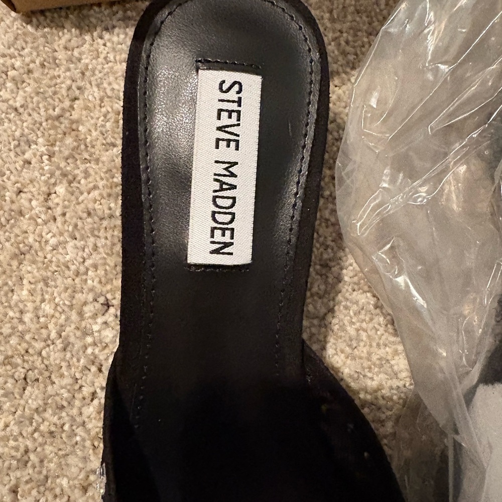 NWT Steve Madden White Mariano Crystal Mules Size 7 - Picture 4 of 8